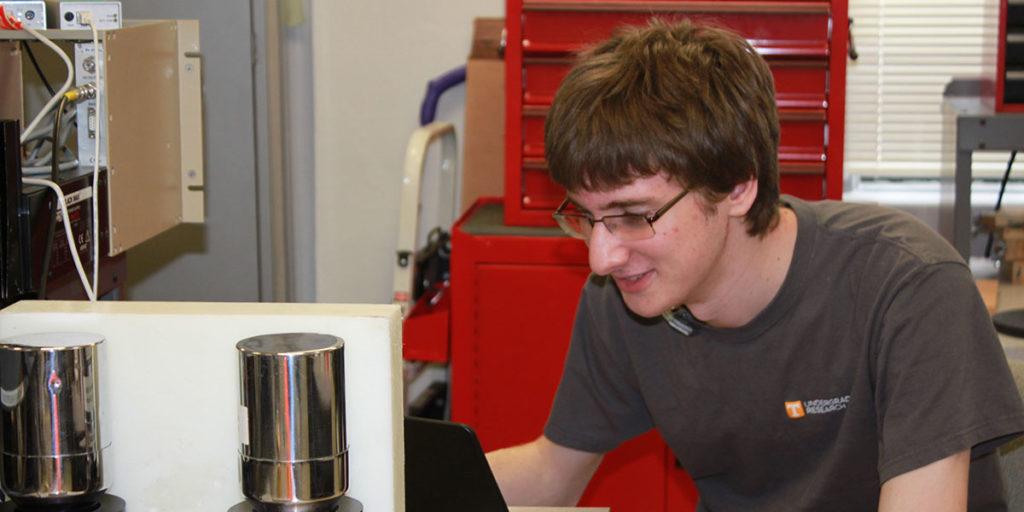 Nuclear Engineering student working on a project