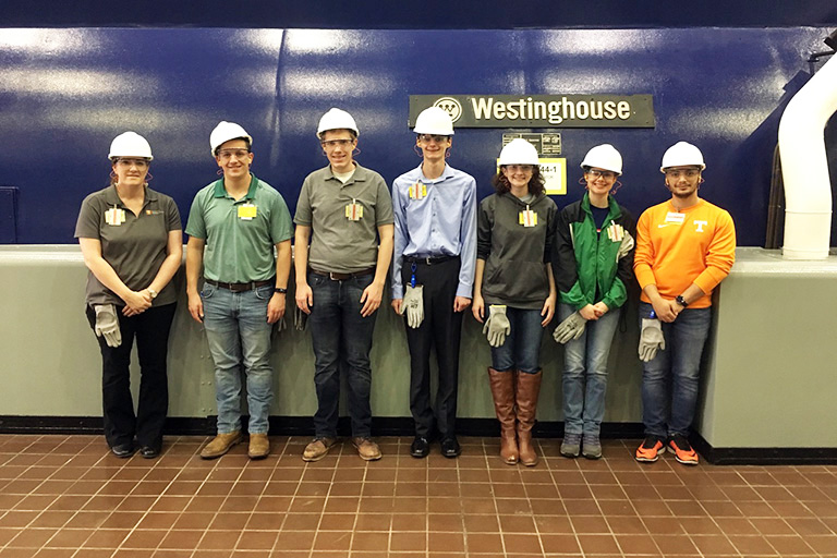WiN students and their academic advisor in the Watts Bar Nuclear Power Plant.