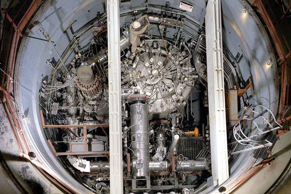 Inside a molten salt reactor.