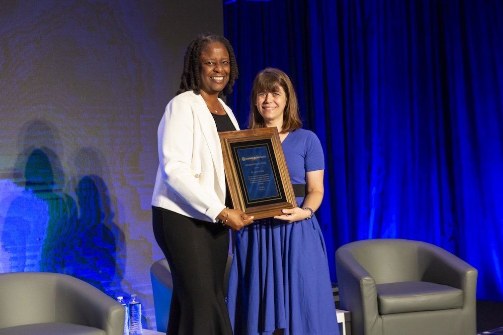 Award presenter at ANS ceremony with Jamie Coble